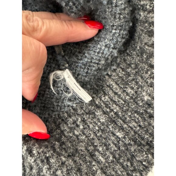 Athleta Sz SP Westlake Textured Cardigan Sweater Gray Fog Camo Fine Merino Wool - Picture 5 of 8